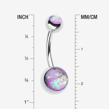 Detail View 1 of Opal Sparkle Shower Basic Belly Button Ring-Purple